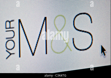 Close up of the Marks & Spencer logo as seen on its website. (Editorial use only: print, TV, e-book and editorial website). Stock Photo