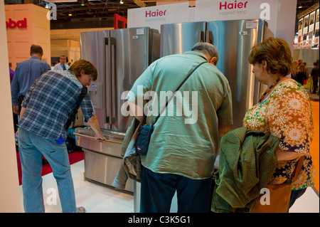 Paris, France, French People Shopping, New Chinese Made Refrigerators Trade Show, 'Foire de Paris' Modern Kitchens, Products on Display Stock Photo