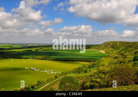 Dunstable Downs & London Gliding Club in Bedfordshire Stock Photo