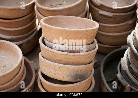 Unglazed pots and cook ware in Luxor Upper Egypt Stock Photo
