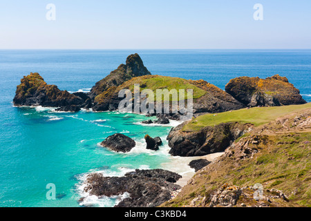 Beautiful clear day at Kynance Cove Cornwall England Stock Photo