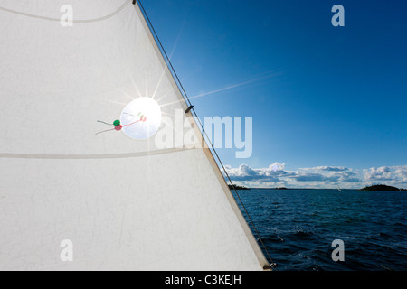 View from sailing boat Stock Photo