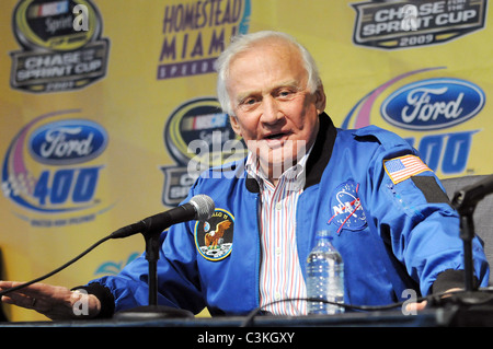 Astronaut Buzz Aldrin  appears as the Grand Marshall for the Ford 400 at Homestead Miami Speedway  Homestead, Florida - Stock Photo