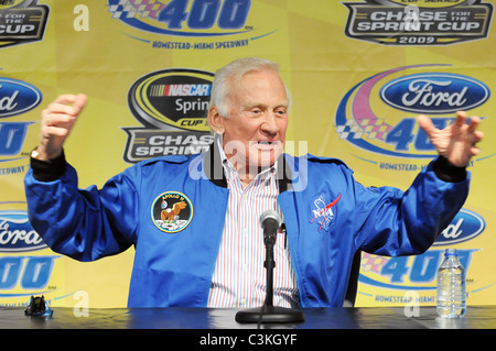 Astronaut Buzz Aldrin  appears as the Grand Marshall for the Ford 400 at Homestead Miami Speedway  Homestead, Florida - Stock Photo