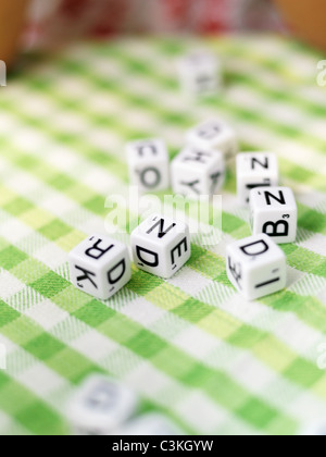 Toy blocks with letters of alphabet Stock Photo