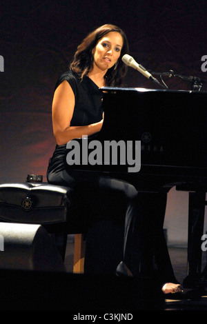 Chantal Kreviazuk performing live on stage at the Massey Hall.  Toronto, Canada - 08.12.09 Stock Photo