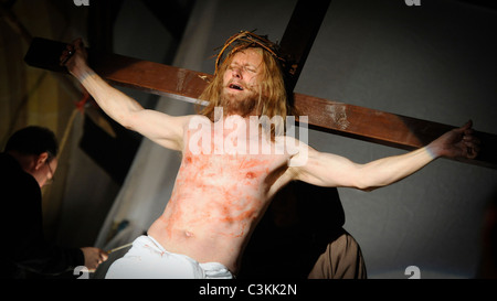 A production of Jesus Christ Superstar put on by amateur dramatic group Ubends in aid of church funds. Picture Jim Holden. Stock Photo