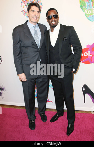 Tim Armstrong, Sean Combs aka P Diddy Kickoff party to celebrate AOL becoming an independent company, held at the New York Stock Photo