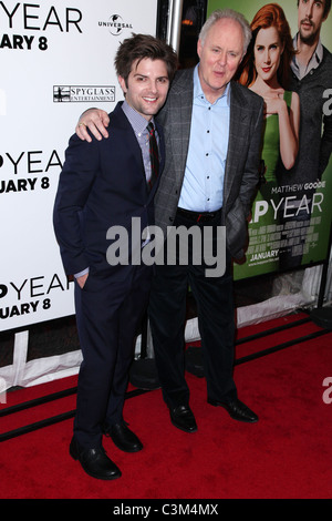 Adam Scott and John Lithgow The world premiere of  'Leap Year' held at the Directors Guild of America Theater - Arrivals New Stock Photo