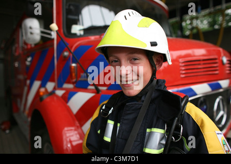 juvenile fire brigade in Holland Stock Photo