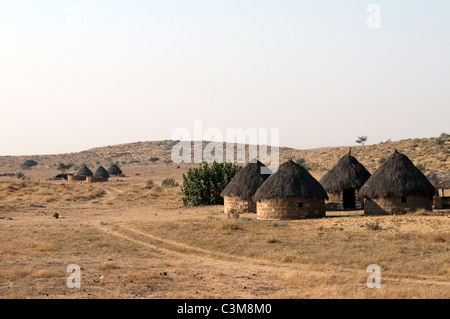 Village in the Thar desert of Rajasthan. Stock Photo