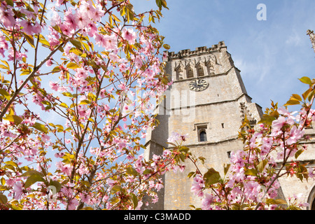 Springtime at the Cotswold Wool Church of St Peter & St Paul at Northleach, Gloucestershire, England UK Stock Photo