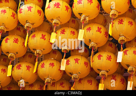 Chinese Lanterns in a Temple Stock Photo