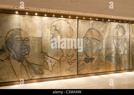 Etched Magnesium plates, The Great Hall, LBJ  Presidential Library Stock Photo