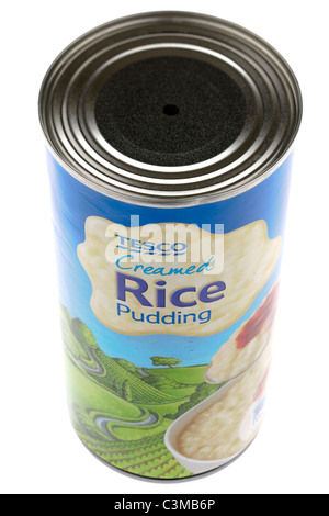 Tin Can Of Tesco Creamed Rice Pudding Stock Photo - Alamy