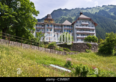 The Palace Hotel in the village of Wengen in the Bernese Oberland Switzerland in summer Stock Photo