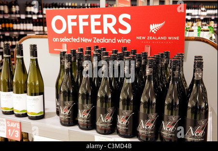 Wine offers UK; Bottles of New Zealand wine for sale at a discount, Waitrose supermarket, UK Stock Photo