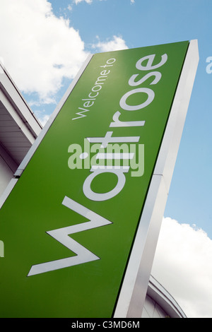 Waitrose supermarket sign, Newmarket Suffolk UK Stock Photo