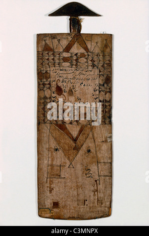 Wooden Instructional Tablet From Omdurman Sudan Painted Designs Stock Photo