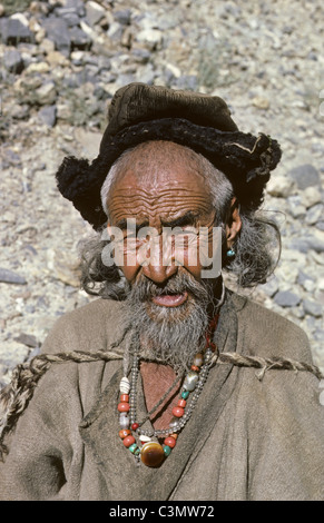 India, Ladakh, Leh. Tibetan man. Portrait. Stock Photo
