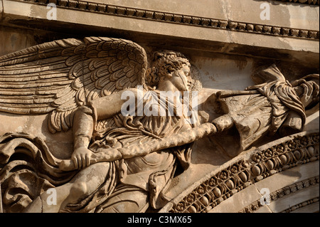 italy, rome, roman forum, arch of septimius severus, bas relief detail