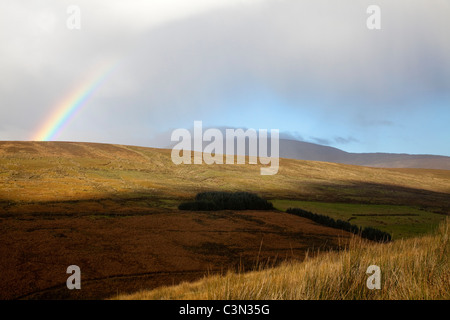 Rainbow over Sawel Mountain, Sperrin Mountains, County Tyrone, Northern Ireland. Stock Photo