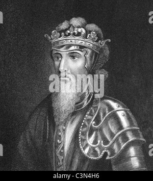 Edward III of England (1312 -1377) on engraving from 1830. King of England during 1327-1377. Stock Photo