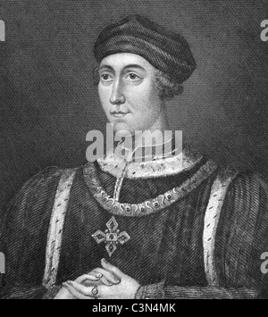 Henry VI (1421-1471) on engraving from 1830. King of England during 1422-1461 & 1470-1471. Published in London by Thomas Kelly. Stock Photo
