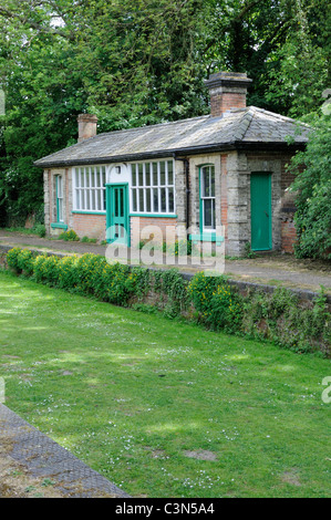 An old waiting room on the railway station (closed: 1967) in Clare Castle Country Park, Clare, Suffolk, England. Stock Photo