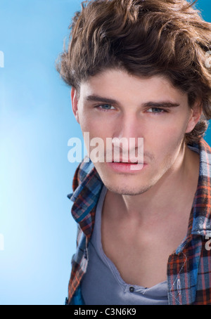 Serious young man portrait Stock Photo