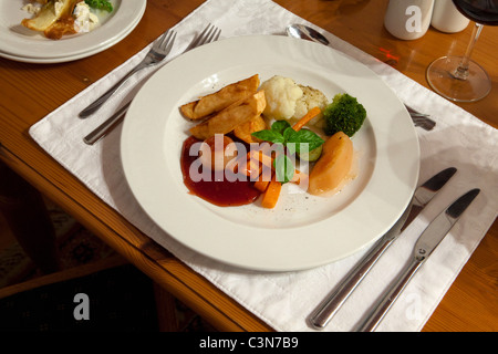 South Africa, Western Cape, Calitzdorp, Red Mountain Nature Reserve. Dinner. Stock Photo