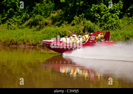 Sigatoka River Safari jet boat tours, Coral Coast, Viti Vevu, Fiji Stock Photo