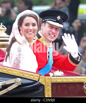 Royal Wedding of Prince William to Catherine Middleton at Westminster Abbey. Stock Photo