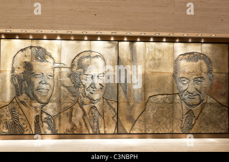 Etched Magnesium Plates, Lyndon Baines Johnson Library & Museum Stock Photo