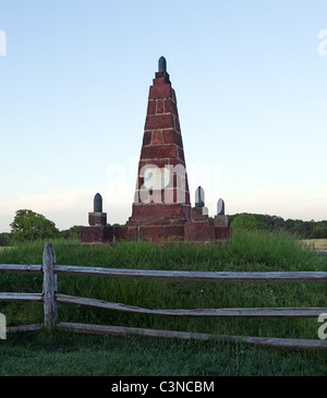 Brick memorial tower to the Patriots at Manassas battlefield near Bull Run, erected in 1940 Stock Photo