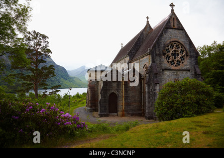 Catholic church of St. Maty & St. Finnan in Glenfinnan at evening time Stock Photo