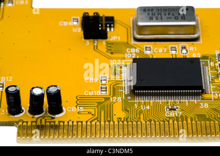 One circuit board isolated over white Stock Photo