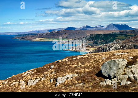 North West coast of Scotland taken at Gruinard bay from viewpoint along the A832 road in Wester Ross, Scotland Stock Photo