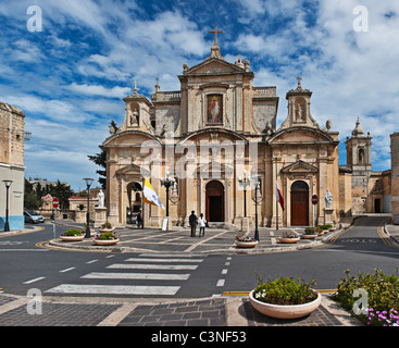 Facade of the St. Paul's church, Rabat, Malta Stock Photo