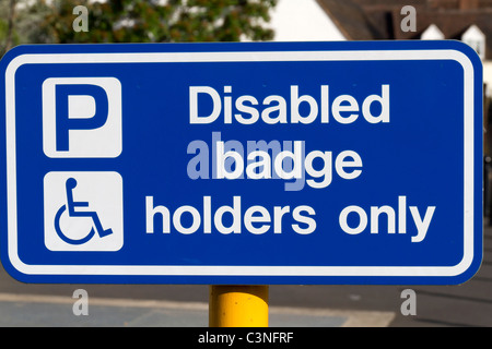 Disabled badge holders only sign Stock Photo
