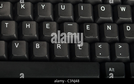 The word the end  world written on a keyboard Stock Photo