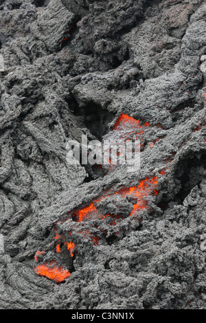 Active Pacaya volcano with lava flow in front of Agua and Fuego ...