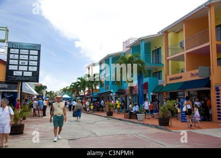 Tourists shopping area of Heritage Quay in St Johns Stock Photo