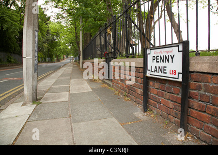 Penny Lane L18 in the City of Liverpool UK Stock Photo