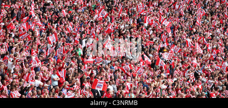 General view of Stoke City fans at the FA Cup final at Wembley Stadium. Picture by Jamie Mann. Stock Photo