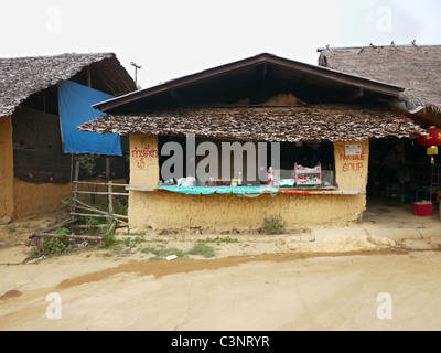 Noodle shop in Ban Rak Thai, a Chinese settlement in Mae Hong Son province, Northern Thailand. Stock Photo