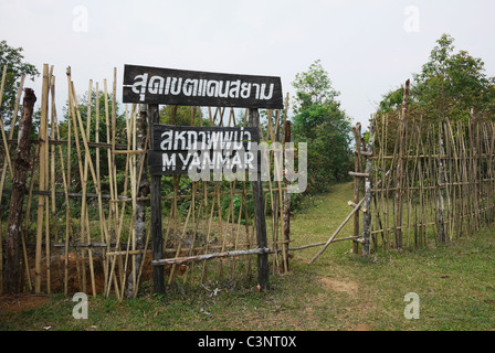 The border between Thailand and Myanmar at Ban Rak Thai in Mae Hong Son province Stock Photo