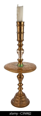 Antique brass candle holder Stock Photo