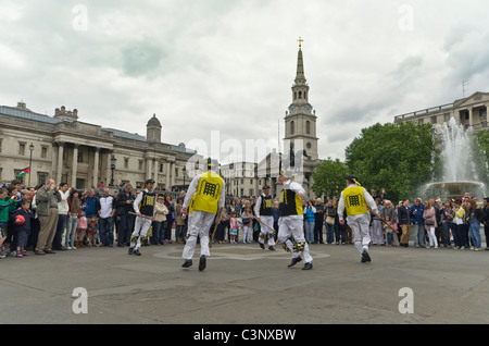 Folk dances performed in Trafalgar Square Stock Photo