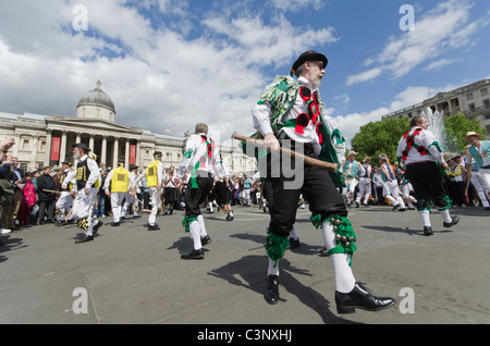 Folk dances performed in Trafalgar Square Stock Photo